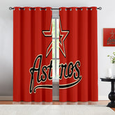 Houston Astros Blackout Curtains Drapes For Window Treatment Set